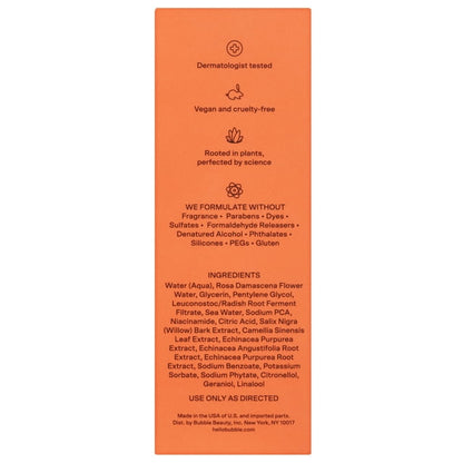 Bubble Skincare Bounce Back Refreshing Toner Spray, Balancing Mist for All Skin Types, 1.8 fl oz / 55ml