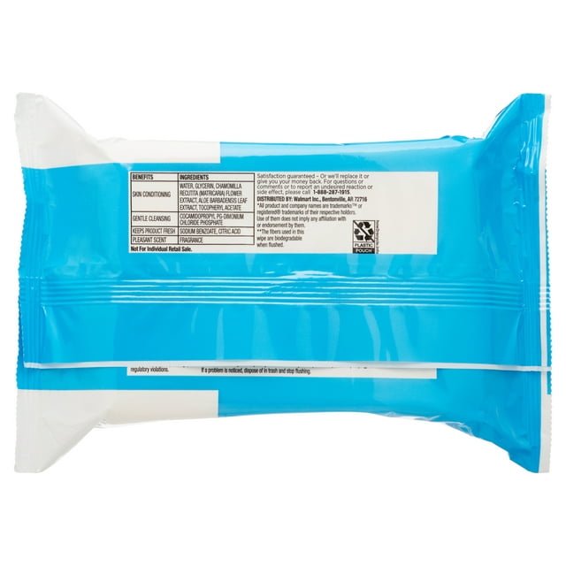 Equate Fresh Scent Flushable Wipes, 5 Resealable Packs (240 Total Wipes)