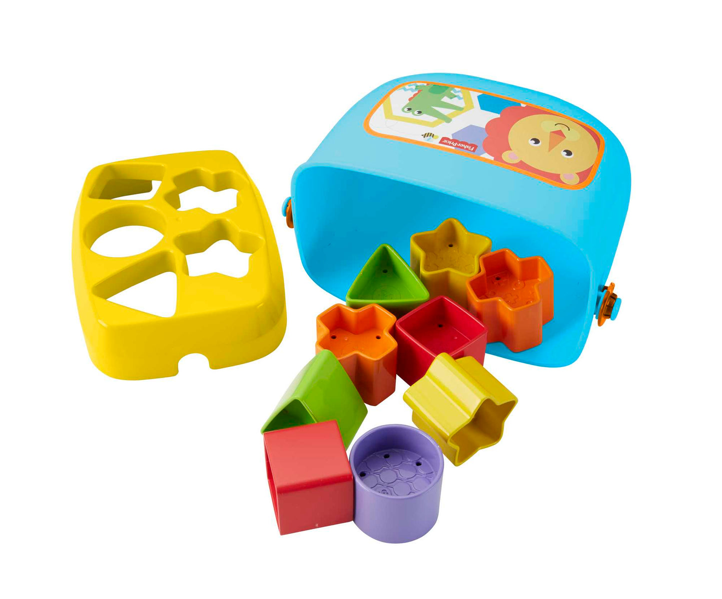 Fisher-Price Baby’s First Blocks Shape Sorting Toy with Storage Bucket, 12 Pieces