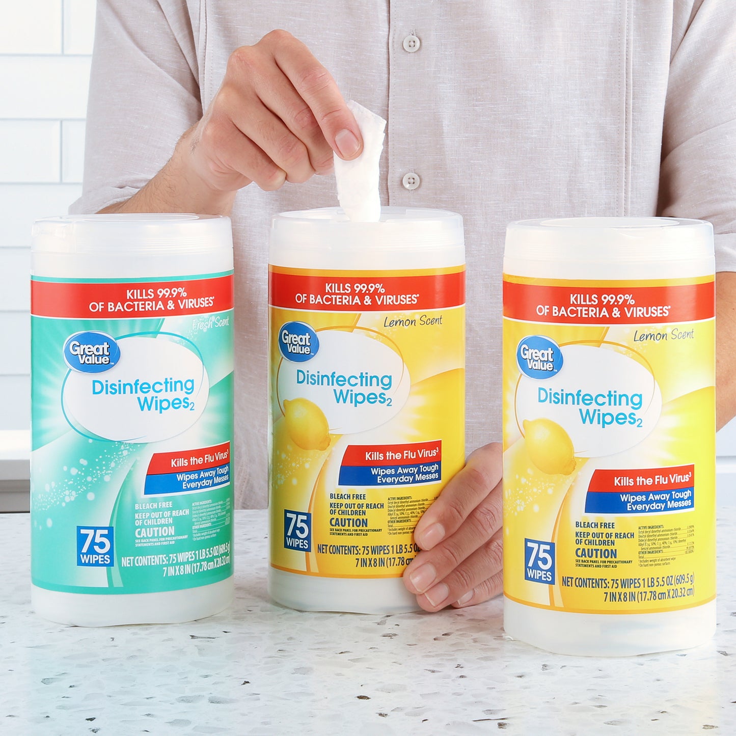 https://www.walmart.com/ip/Great-Value-Disinfecting-Wipes-Fresh-and-Lemon-Scent-225-Wipes/35067463