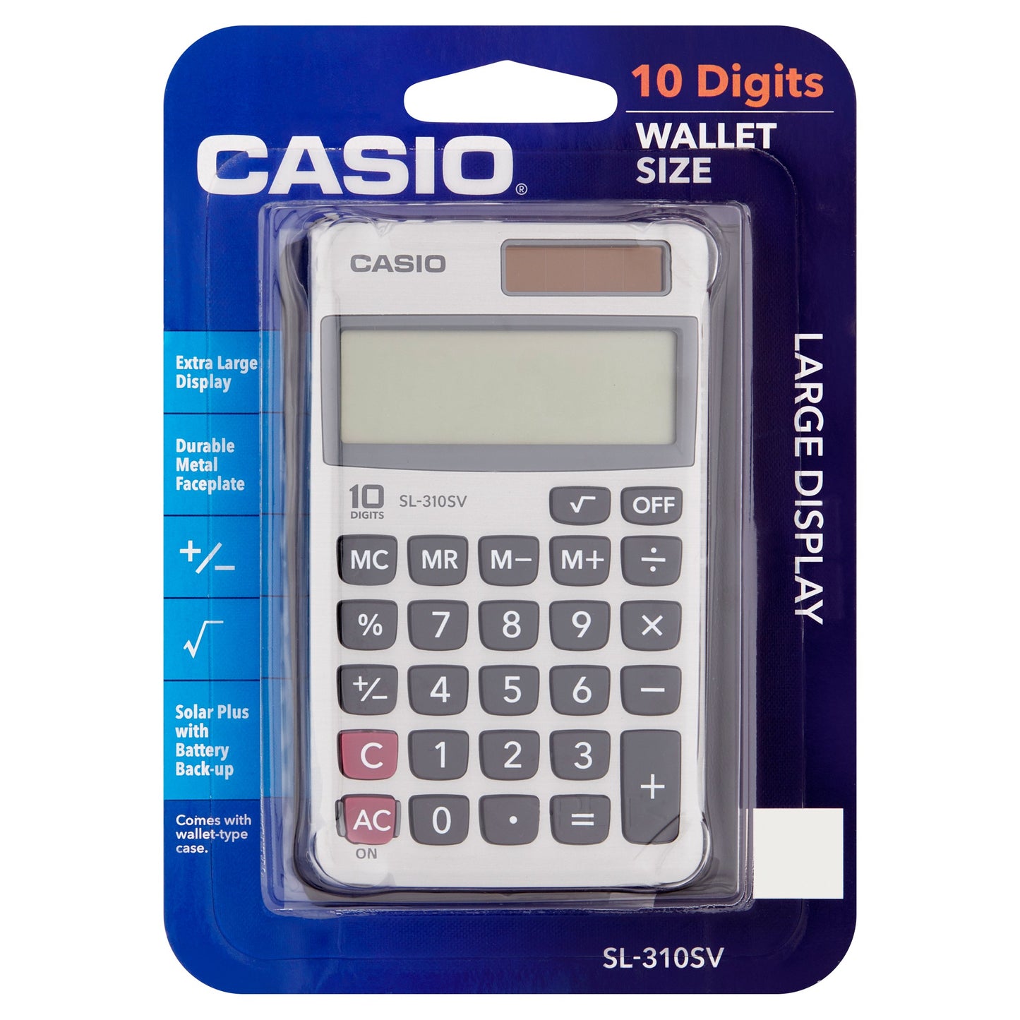 Casio SL-310SV Ultra Thin 10-Digit Wallet Size Calculator
