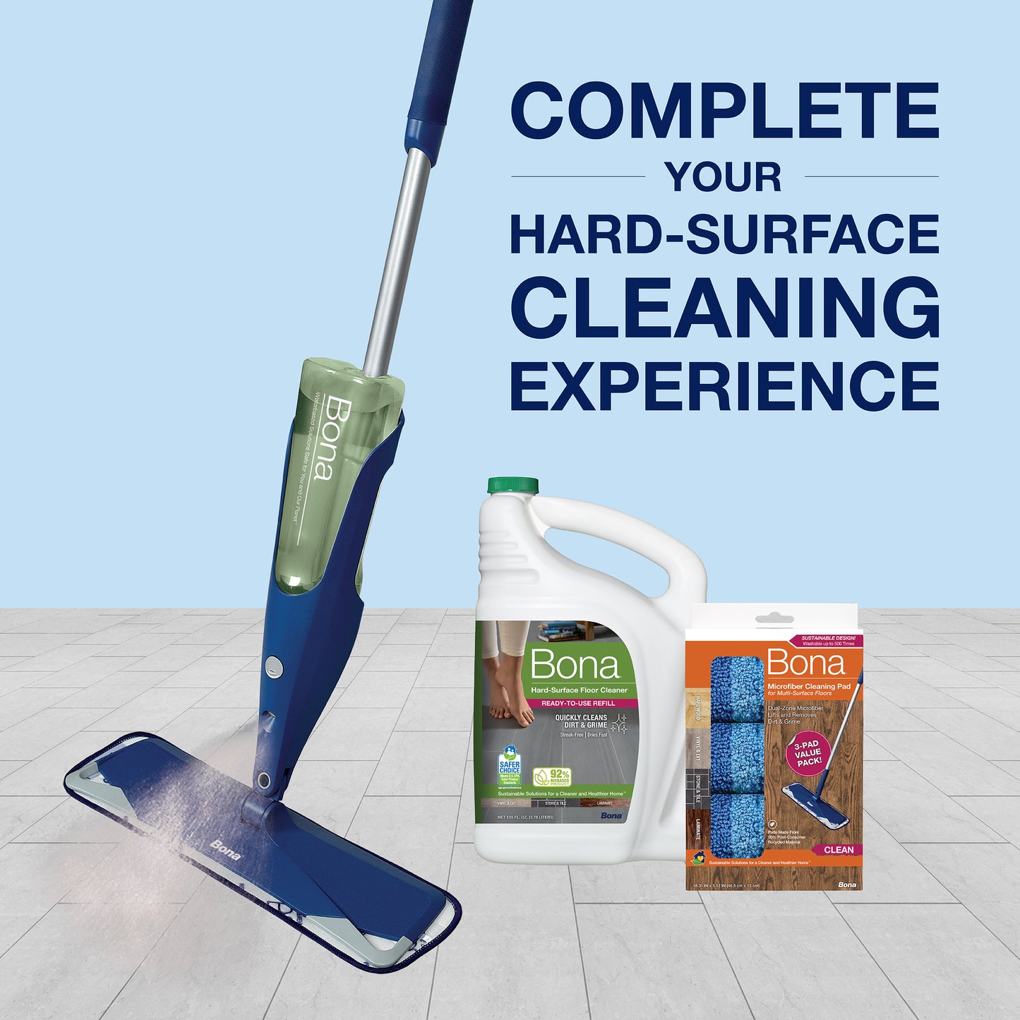 Bona® Multi-Surface Floor Cleaner, for Stone Tile Laminate and Vinyl LVT/LVP Refill 128 fl oz