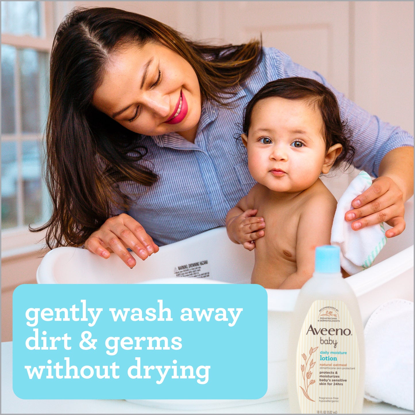 Aveeno Baby Daily Moisture Wash & Shampoo, Oat Extract, 33 fl. oz