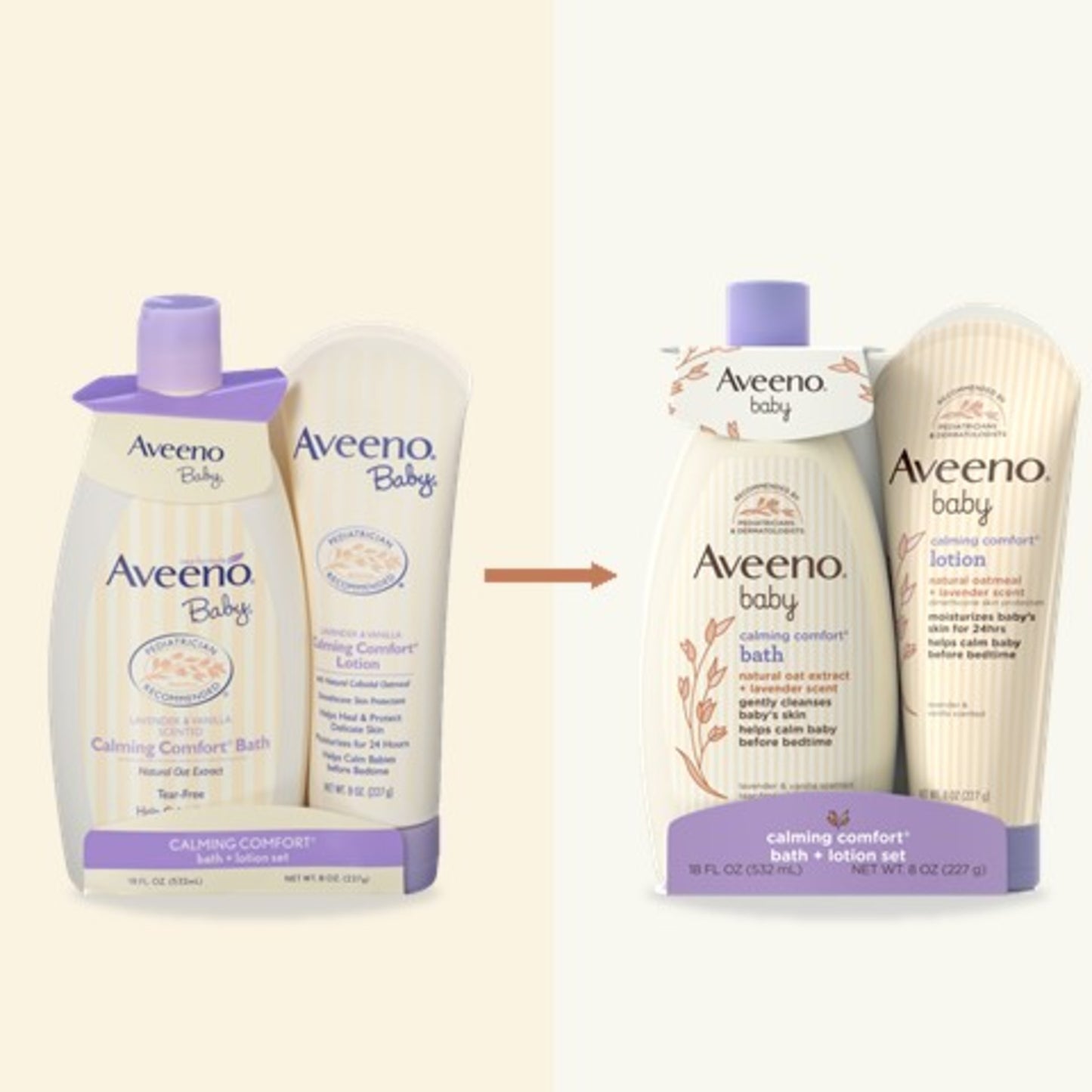 Aveeno Baby Gentle Calming Comfort Bedtime Bath & Lotion Set, 2 Items