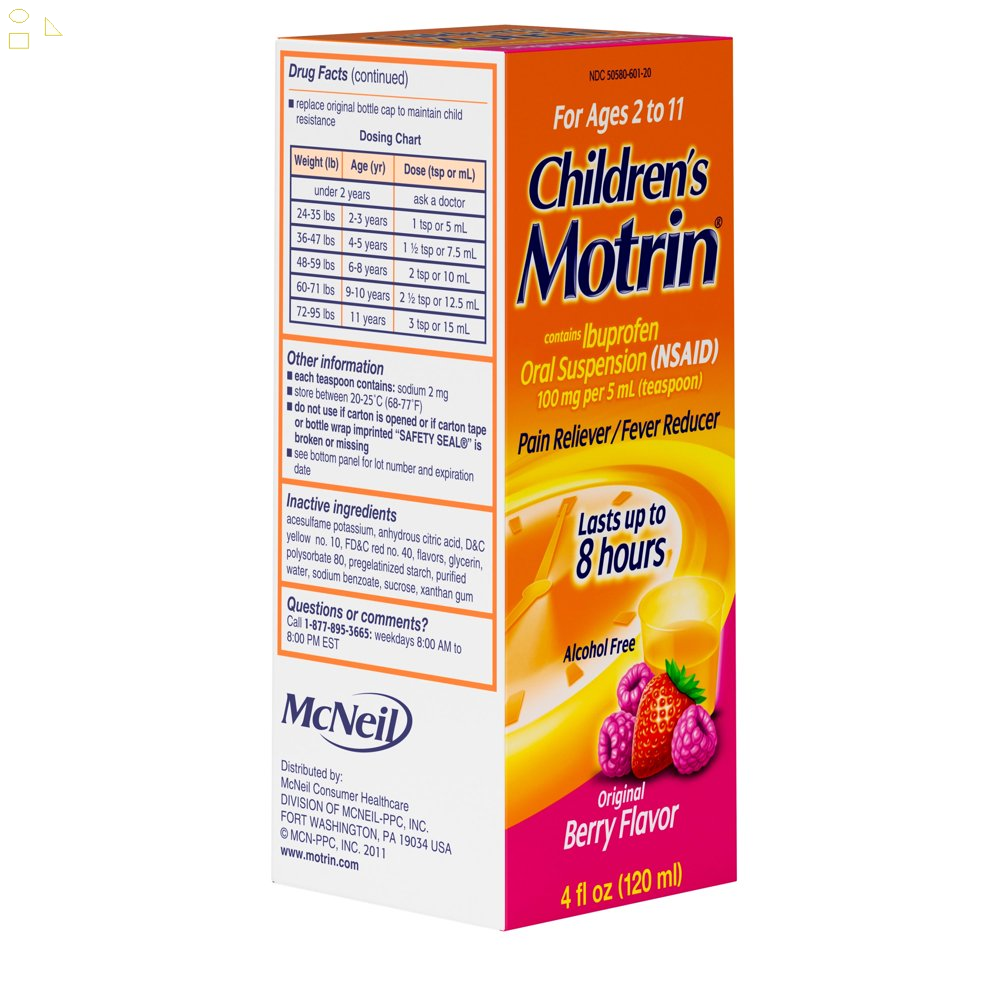 Children's Motrin Ibuprofen Kids Medicine, Berry Flavored, 4 fl. oz