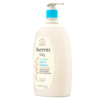 Aveeno Baby Daily Moisture Wash & Shampoo, Oat Extract, 33 fl. oz