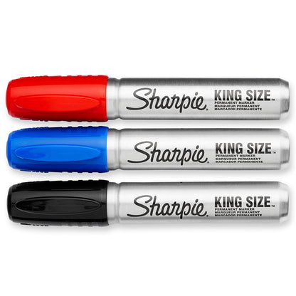 Sharpie King Size Permanent Marker, Large Chisel Tip, Great for Poster Boards, Assorted, 4 Count